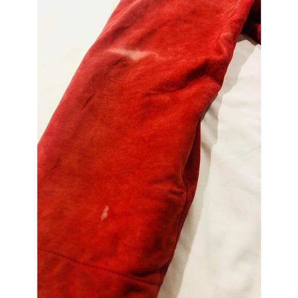 Lone Pine Women's Red Suede Leather Jacket Size M Reversible Collar Flip Cuffs - Picture 6 of 12